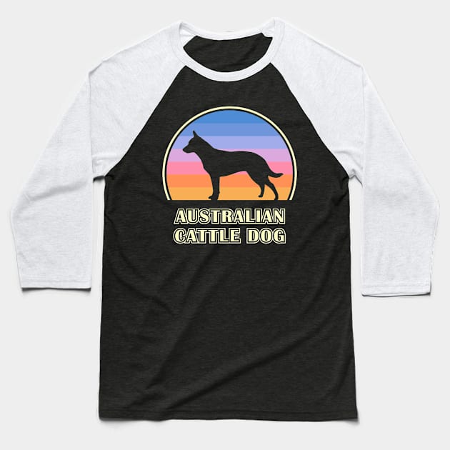 Australian Cattle Dog Vintage Sunset Dog Baseball T-Shirt by millersye